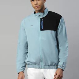 Dida Blue Polyster Regular Fit Sports Jacket-image-4