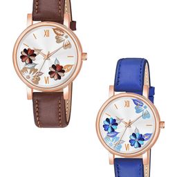 Gopal Shopcart Unisex Pack Of 2 Printed Dial Analogue Watch C36RG BLU BRO Fosil L-picture-8