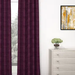 Story@home Maroon & Mauve Black Out Long Door Curtain-image-64