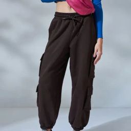 Bewakoof Brown Mid Rise Joggers-image-68