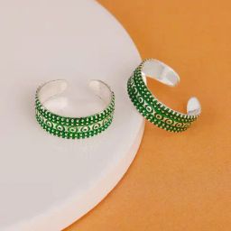 GIVA 925 Sterling Silver Bi-Color Toe-Rings for Women-picture-22