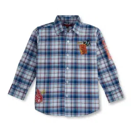 Gini & Jony Kids Blue Checks Full Sleeves Shirt-image-39