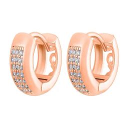 Aatmana Rose Gold-Toned Statement Crystal Studded Circular Hoop Earrings for Women image 5