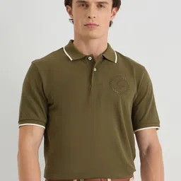 GANT Men Solid Polo Collar Cotton T-shirt-image-20