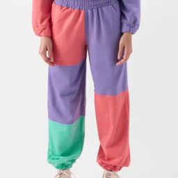 The Souled Store Multicolored Cotton Color-Block Joggers-10
