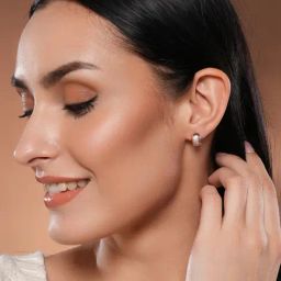 Aatmana Rose Gold-Toned Statement Crystal Studded Circular Hoop Earrings for Women image 2