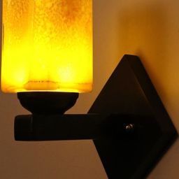 1ST TIME Yellow Glass Traditional Cylinder Shaped Wall Lamp-picture-0
