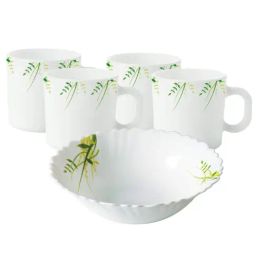 Larah by Borosil White Opalware Snacks Bowls - Set fo 5-37