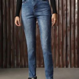 High Star Blue Cotton High Rise Jeans-image-85