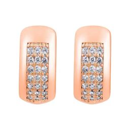 Aatmana Rose Gold-Toned Statement Crystal Studded Circular Hoop Earrings for Women image 4