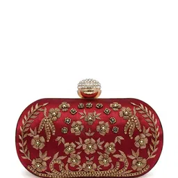FOR THE BEAUTIFUL YOU Embellished Embroidered Box Clutch image 5