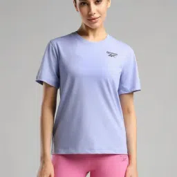 Reebok Purple Cotton Plain Sports T-Shirt-image-63