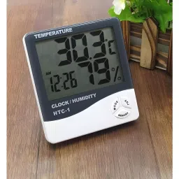 VMTRONIX Digital Hygrometer Thermometer -10 to 50°C Clock LCD Display, HTC-1 image 2