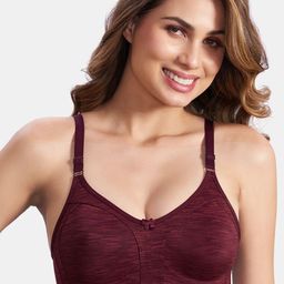 MAROON Cotton Non Padded All Day Comfort Full Coverage Seamless Super Support Bra-picture-21
