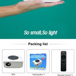 Dkian Y2 1080P FHD Matte White WiFi Portable Projector with YouTube screencast HDMI USB 200 inch Projection image 3