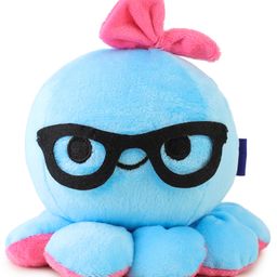 Lattice Plush Octopus with Head Ribbon and Spectacles Blue - Length 15 cm-24