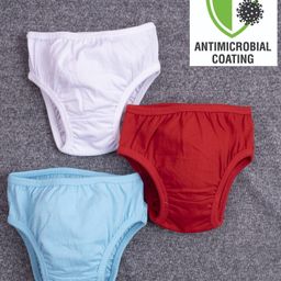 COCOON ORGANICS Pack Of 3 Solid Briefs - White Red & Blue-image-39