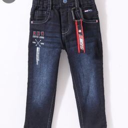 Ruff Denim Full Length Washed Jeans Text Printed- Blue-image-91