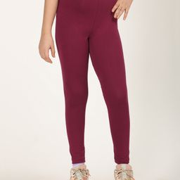 Zion Solid Leggings - Maroon-image-88