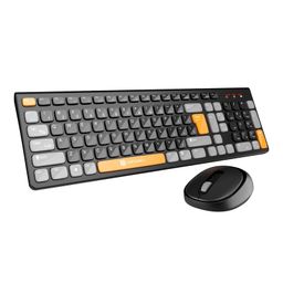 Portronics POR-2077 Key7 Combo Wireless Keyboard & Mouse Set with 2.4 GHz USB Receiver 10m Working Range 12 Shortcut Keys Adjustable DPI 10 Million Key Life and Click Life for PC Laptop Mac-Black and Orange-36