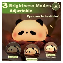 AKN TOYS Cute Panda Night Light for Kids, Nursery Silicone Night Light,7-Color Changing LED Lamp,Room Decor, Gifts for Toddler Children Teenagekids( Color May Vary)-14