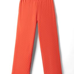 Kookie Kids Knit Full Length Solid Rib Comfort Pant With 2 Pockets - Orange-image-34