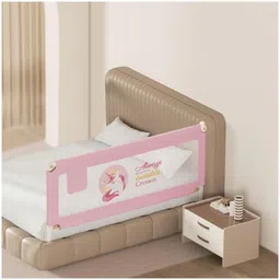 Kids Station Bed Rail (180 x 80 cm, 1 Side, Pink, with Pocket) Patently Designed for Baby Safety-picture-30