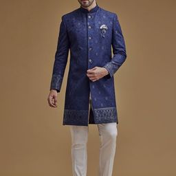 Neumen Men Embroidered Zari Sherwani Set-image-27
