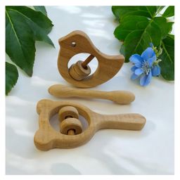 neemtoys Combo of Rattles & Teether - Dove, Mickey Head & Dumbbell Shapes image 5