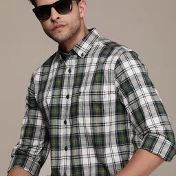 French Connection Slim Fit Button-Down Collar Checked Casual Shirt-image-89