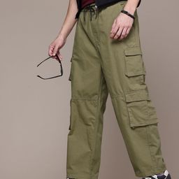 The Roadster Life Co. Men Relaxed Fit Pure Cotton Cargos Trousers-image-39