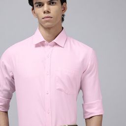Park Avenue Self Design Slim Fit Textured Formal Shirt-image-100