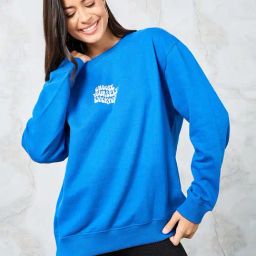 Styli Blue Cotton Printed Sweatshirt-image-48