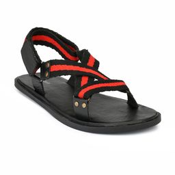 Guava Men Black & Red Comfort Sandals-image-86