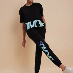 Sweet Dreams Black Printed Joggers Set-image-32