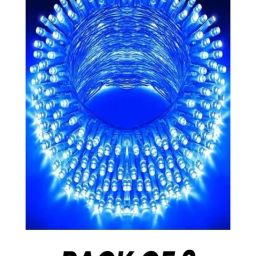 SPARK WORLD Blue Plastic 74 LEDs Connectable Steady Bulb Rice Lights - Set of 3-image-61