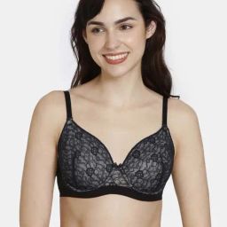 Zivame Black Lace Work T-Shirt Bra-image-7