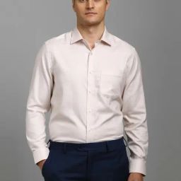Louis Philippe Beige Cotton Regular Fit Shirt-picture-2