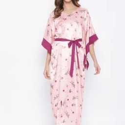 The Kaftan Company Pink Printed Night Dress-image-45