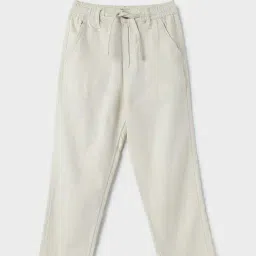 United Colors of Benetton Boys Beige Cotton Solid Full Sleeves Trousers & Pants-image-4