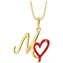 Malabar Gold and Diamonds 18k Gold Alphabet-Heart Pendant without Chain for Women-image-54