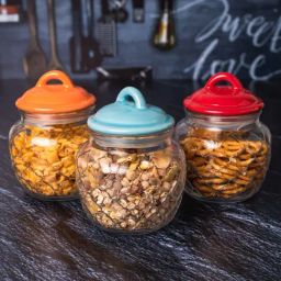 Goodhomes Transparent Glass Storage Jars (600 ml) - Set of 3-image-29