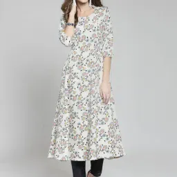 Sera Cream & Navy Printed Kurta With Pants-picture-30