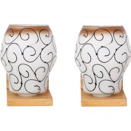 Somil Premium Designer Glass Wall / Night Lamp Elegant & Stylish Dcor Accent for Modern Interiors, color- Brown, Black, White, Size:- 22.5 X 25 X 27.5 CM-image-66