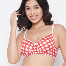 Clovia Red & White Non Wired Padded T-Shirt Bra-image-28