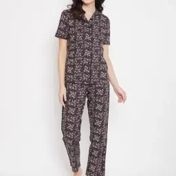 Crimsoune Club Brown Printed Shirt With Pyjamas-image-50