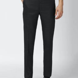 Van Heusen Black Slim Fit Flat Front Trousers-image-89