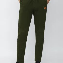 Van Heusen Olive Green Cotton Slim Fit Printed Track Pants-image-21
