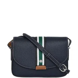 Accessorize London Navy Solid Medium Sling Handbag-image-36