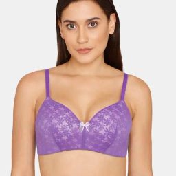 Zivame Purple Lace Wireless T-Shirt Bra-image-88